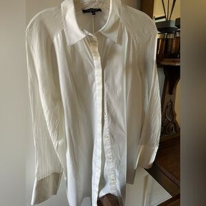 Lafayette 148 New York Cream Dress Shirt
